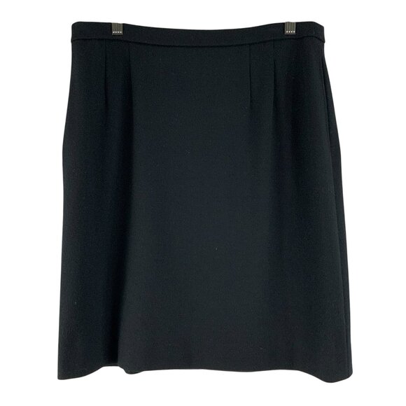 Bleyle Classics Solid Black Elastic Waist Mid WOOL Skirt Size 12 w/Pockets - Picture 1 of 5